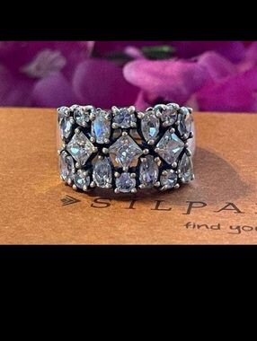 GORGEOUS Retired Silpada Multi-Stone "Cosmo" Sterling Ring